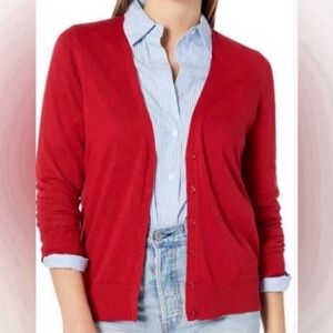 ❤️ Classic button down cotton blend knit long sleeve cardigan sweater